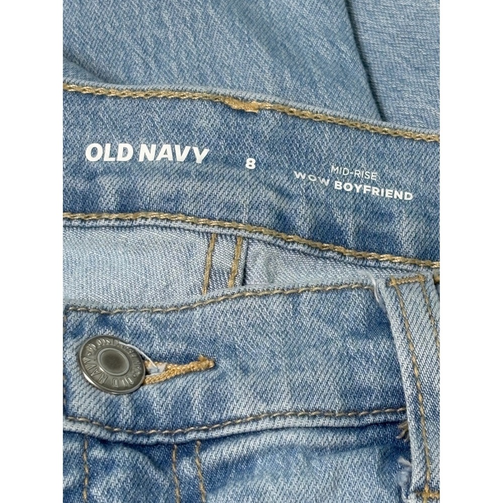 Old Navy 8 Wow Boyfriend Jeans Women Light Blue Excellent Mid-Rise Relaxed Fit - Picture 2 of 8